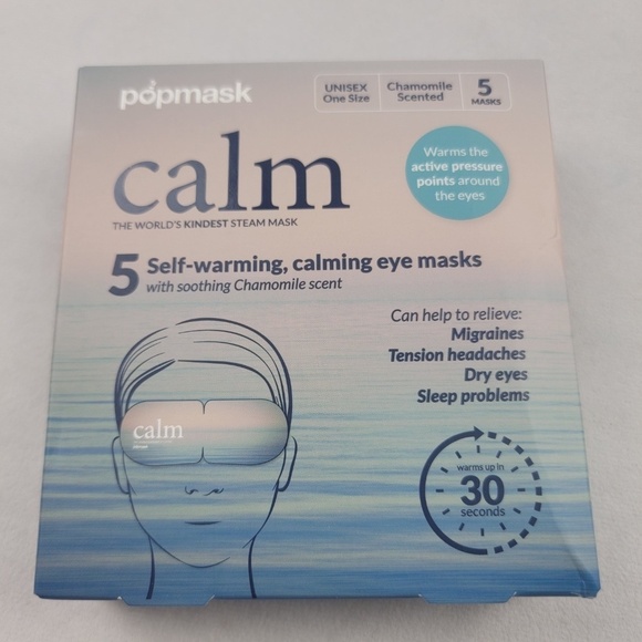 NIB popmask London Calm Self-warming Chamomile Scented Sleep Masks - Picture 1 of 4